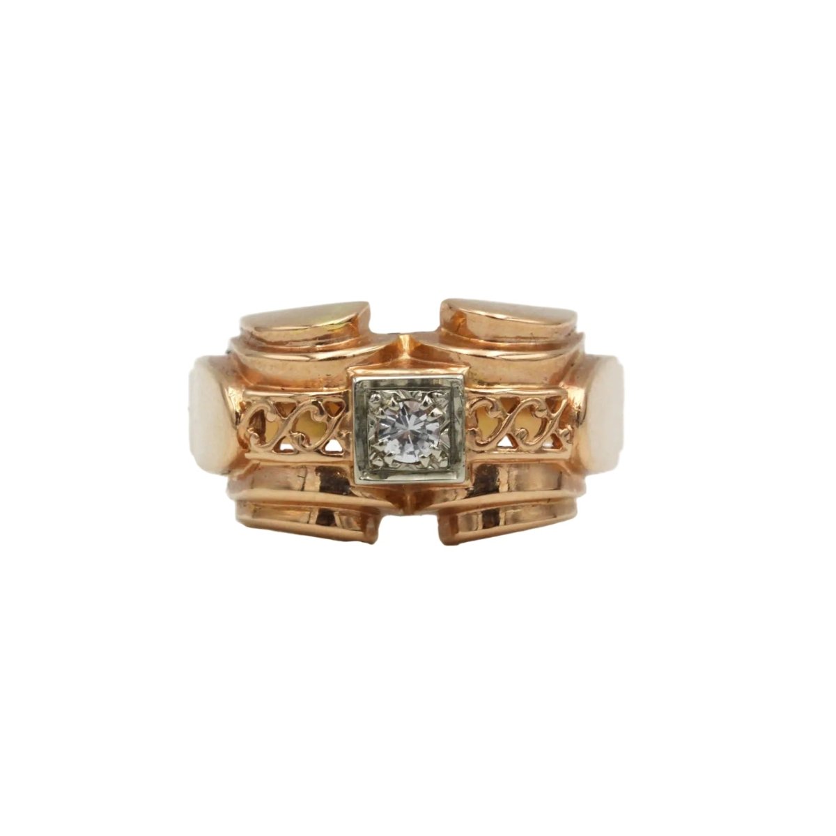 Bague Tank en or jaune et diamant - Castafiore