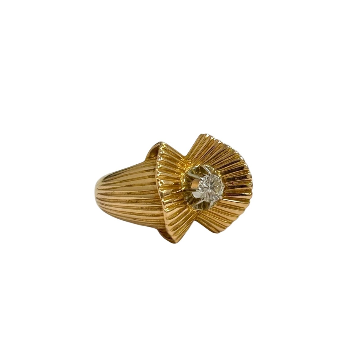 Bague Tank en or jaune et diamant - Castafiore