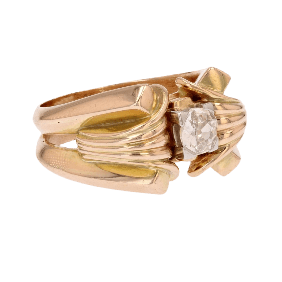 Bague Tank en or jaune et diamant - Castafiore