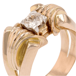 Bague Tank en or jaune et diamant - Castafiore