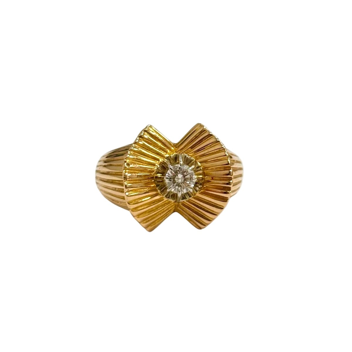 Bague Tank en or jaune et diamant - Castafiore