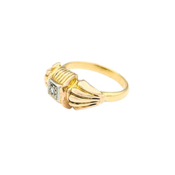 Bague Tank en or jaune et diamant - Castafiore