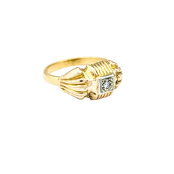 Bague Tank en or jaune et diamant - Castafiore