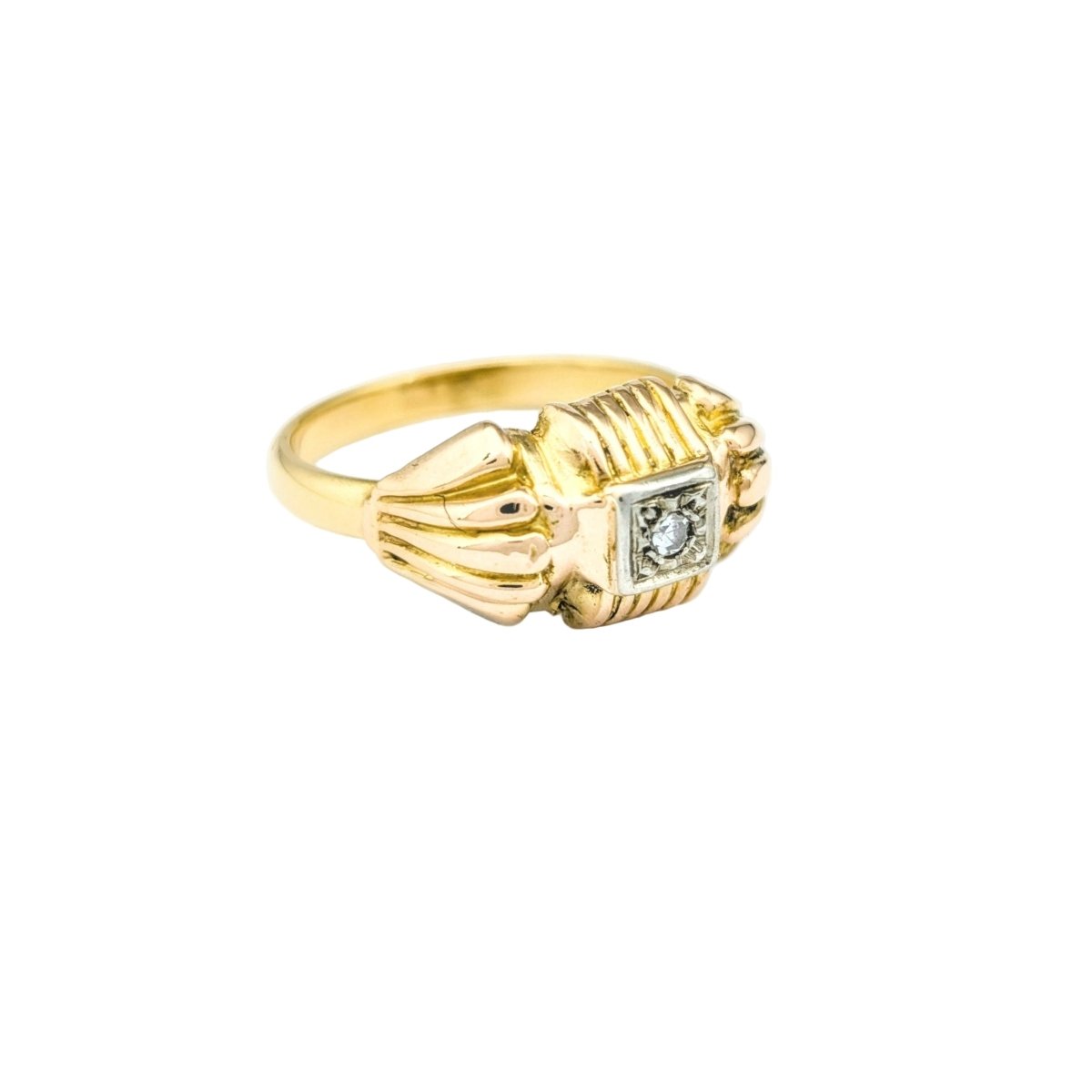 Bague Tank en or jaune et diamant - Castafiore