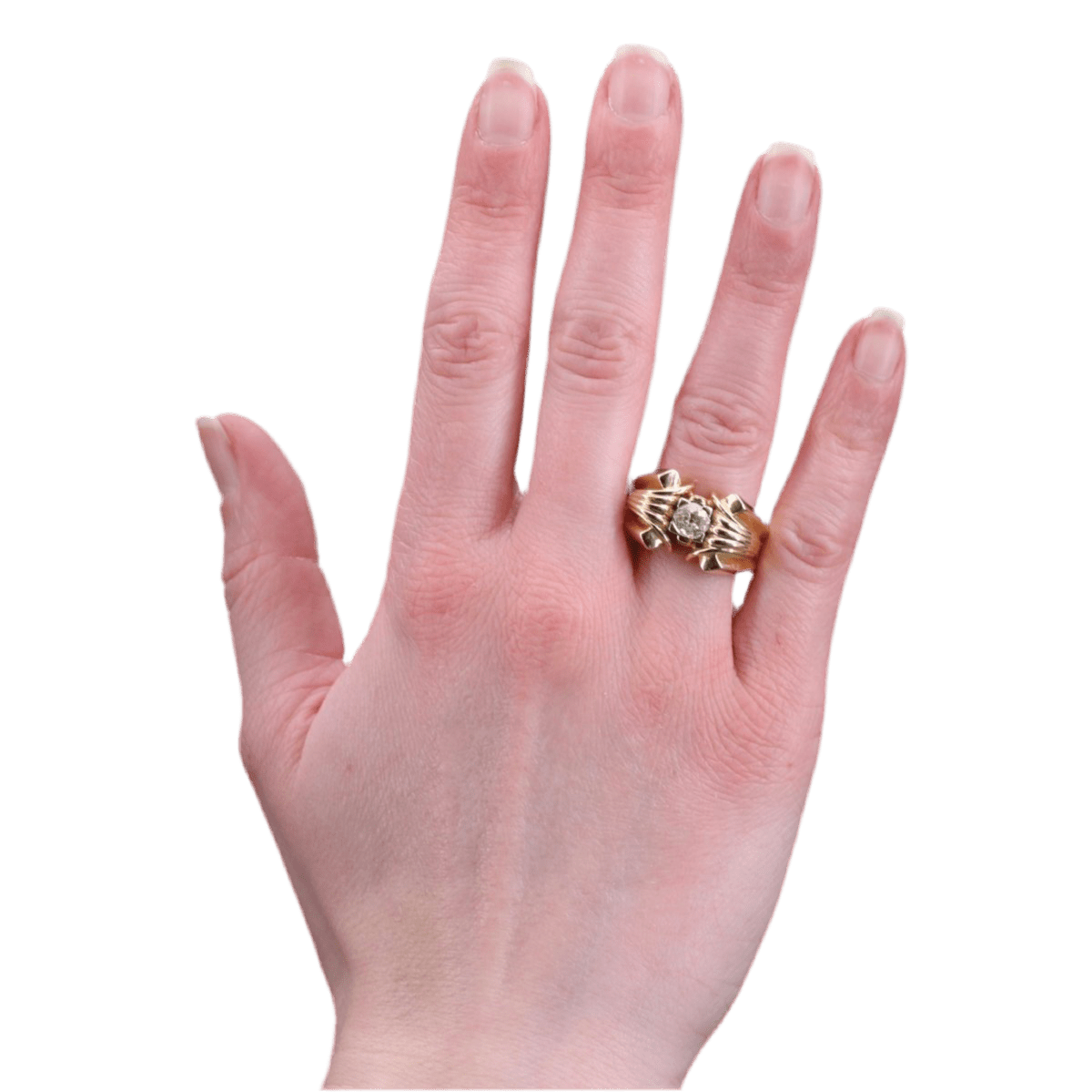 Bague Tank en or jaune et diamant - Castafiore