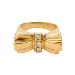 Bague Tank en or jaune et diamants - Castafiore