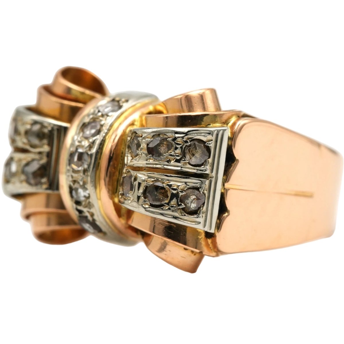 Bague Tank en or jaune et diamants - Castafiore