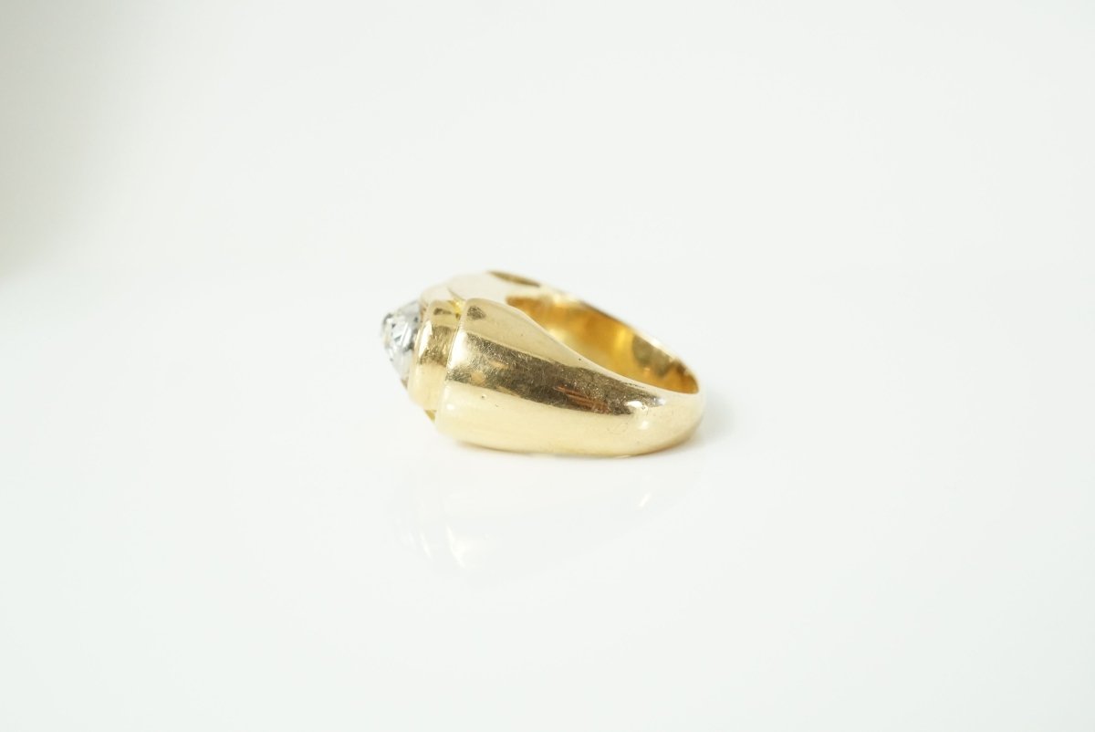 Bague Tank en or jaune et diamants - Castafiore