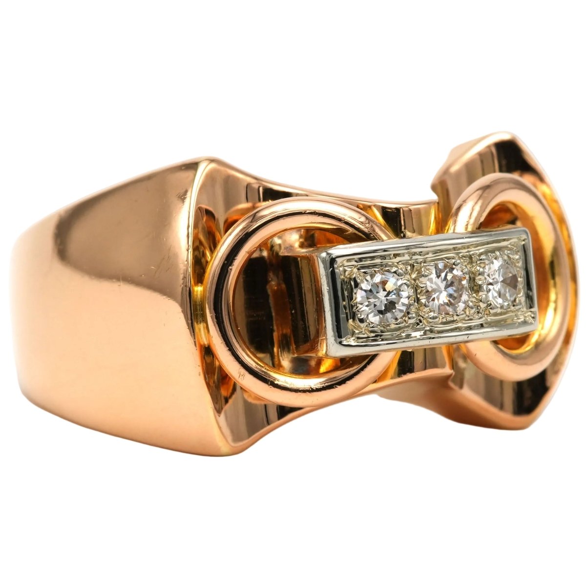 Bague Tank en or jaune et diamants - Castafiore