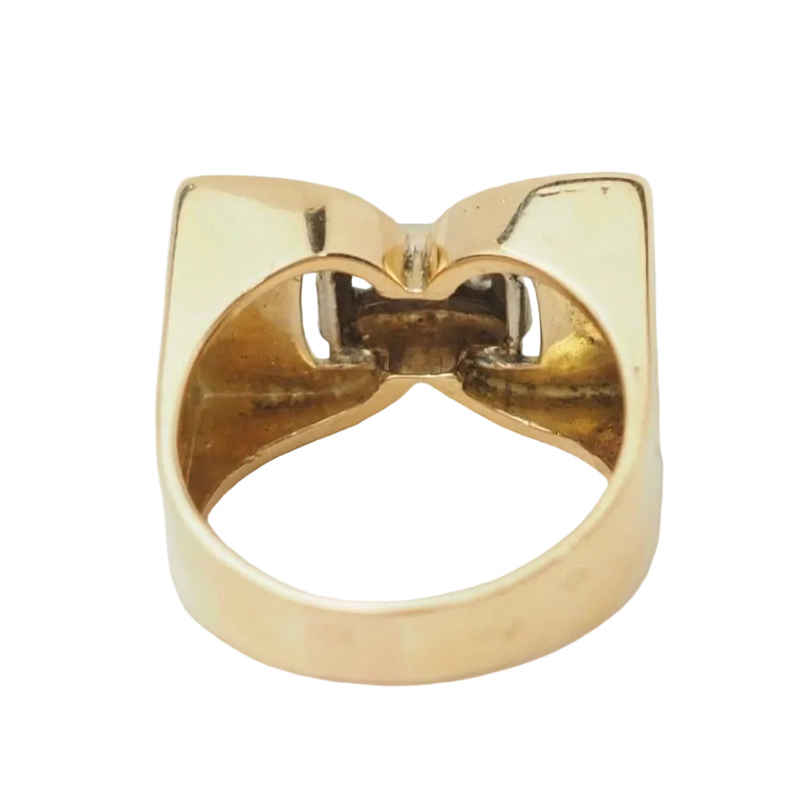 Bague Tank en or jaune et diamants - Castafiore