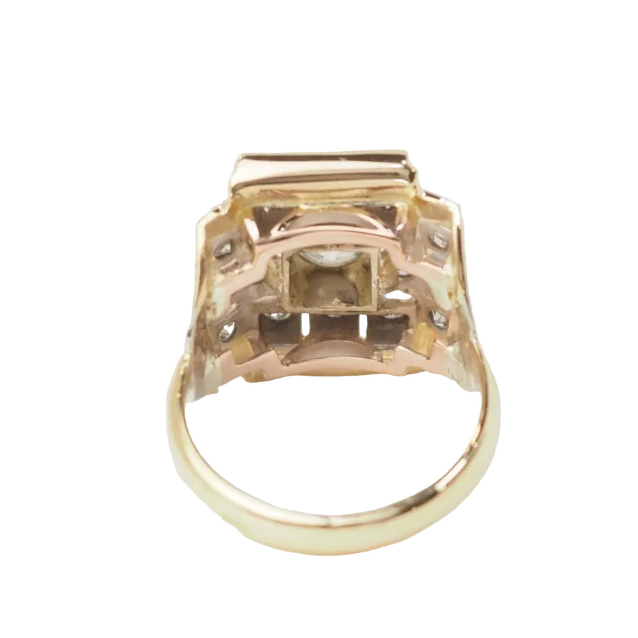 Bague Tank en or jaune et diamants - Castafiore