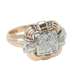 Bague Tank en or jaune et diamants - Castafiore