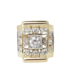 Bague Tank en or jaune et diamants - Castafiore