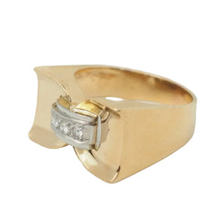 Bague Tank en or jaune et diamants - Castafiore