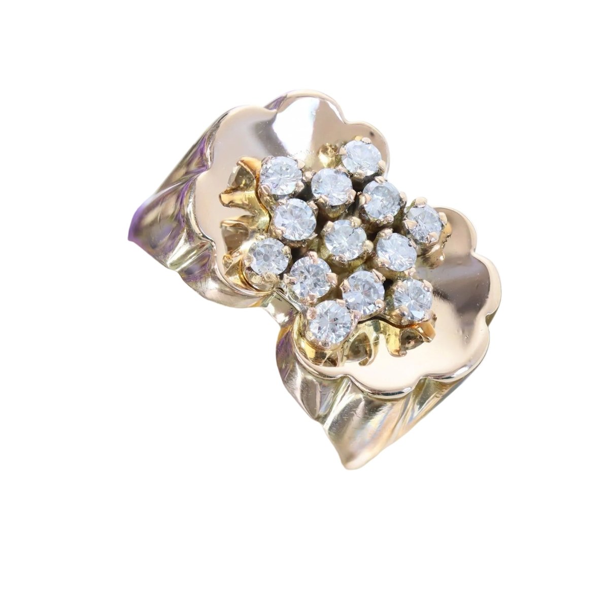 Bague Tank en or jaune et diamants - Castafiore