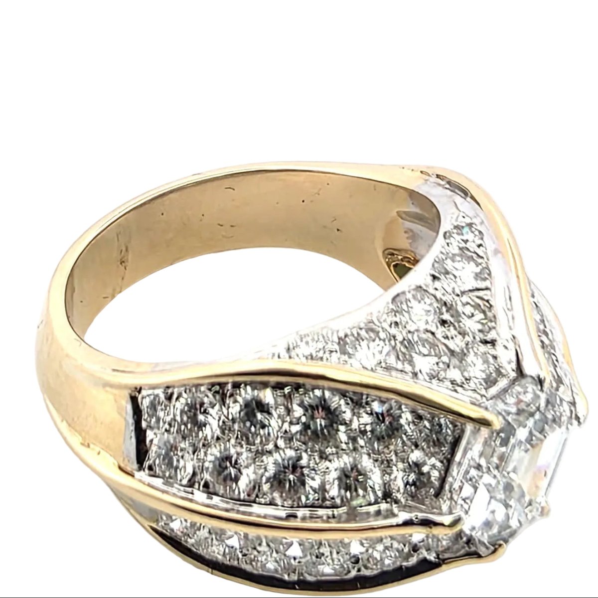 Bague Tank en or jaune et diamants - Castafiore
