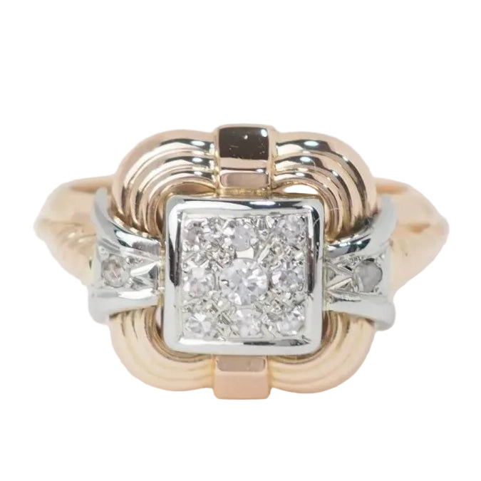 Bague Tank en or jaune et diamants - Castafiore