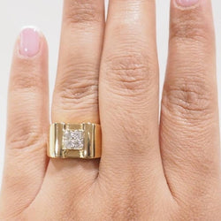 Bague Tank en or jaune et diamants - Castafiore