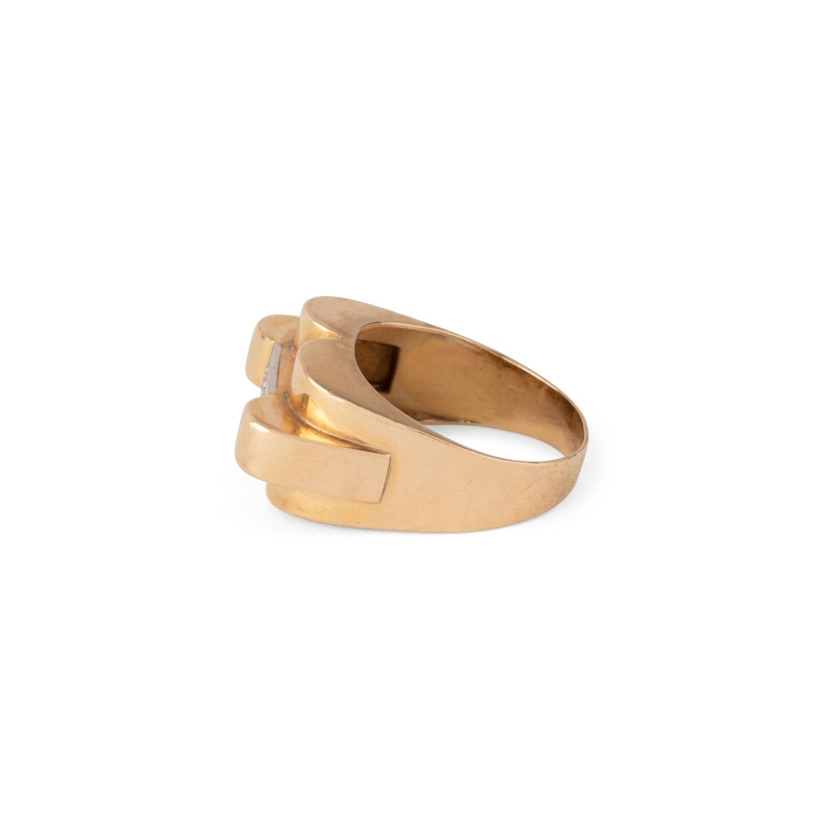 Bague Tank en or jaune et diamants - Castafiore