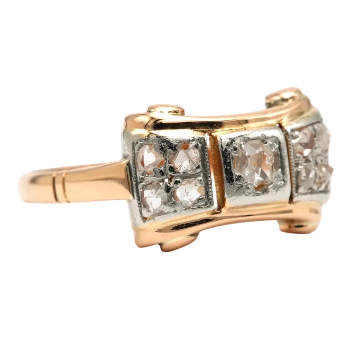 Bague Tank en or jaune et diamants - Castafiore
