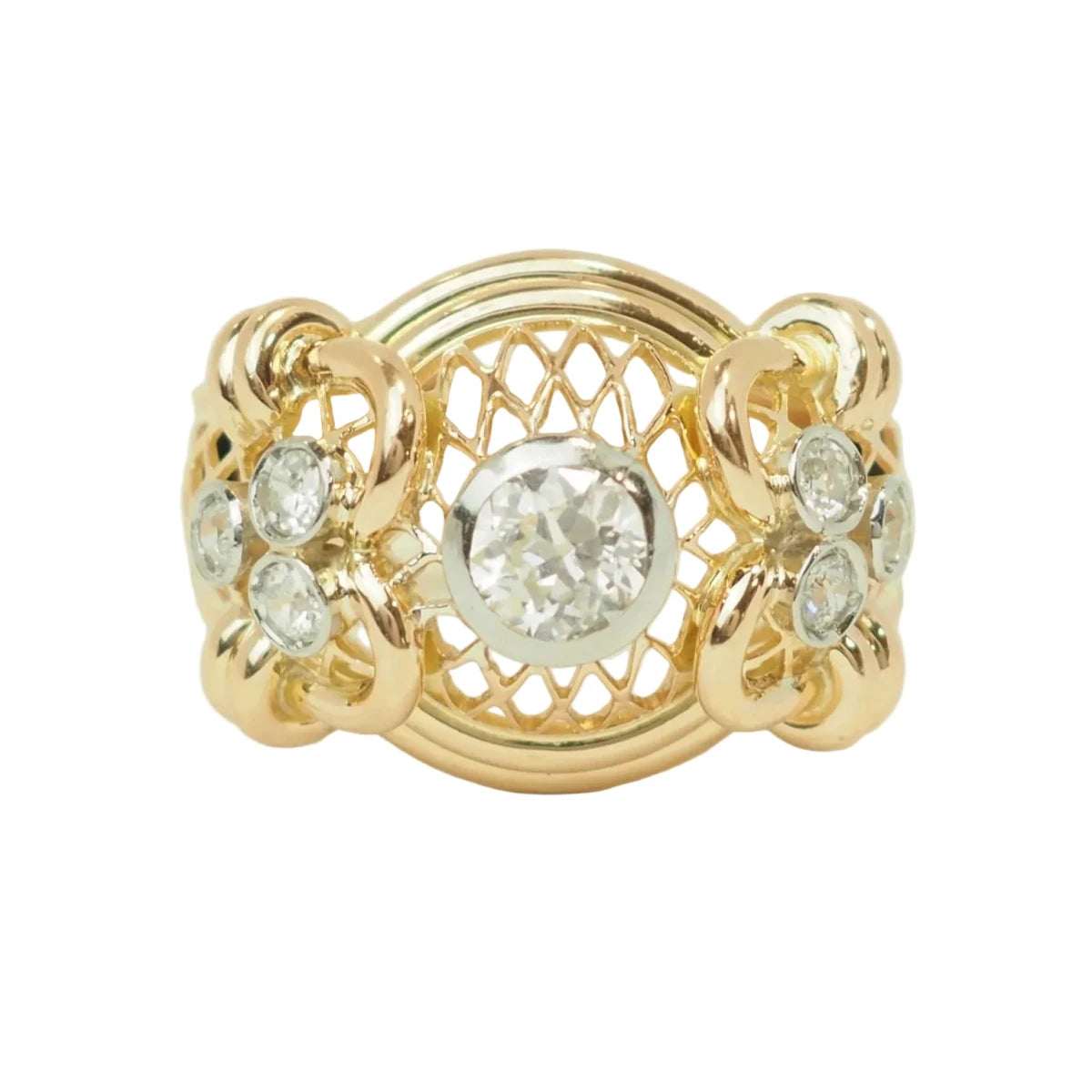 Bague Tank en or jaune et diamants - Castafiore