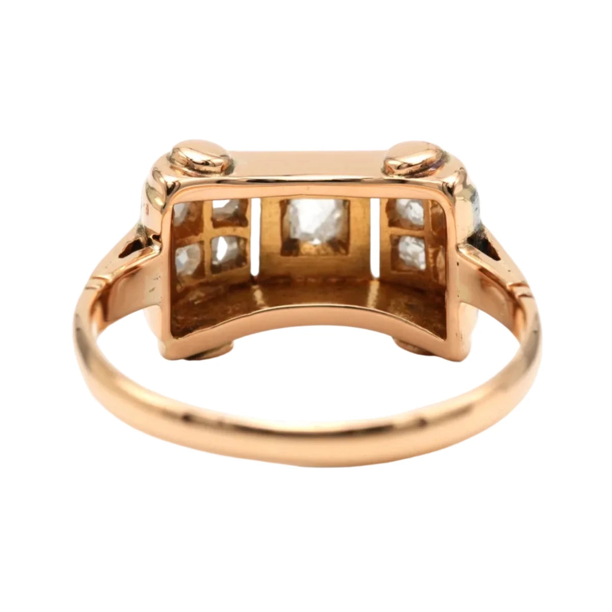 Bague Tank en or jaune et diamants - Castafiore