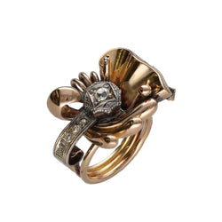 Bague Tank en or jaune et diamants - Castafiore