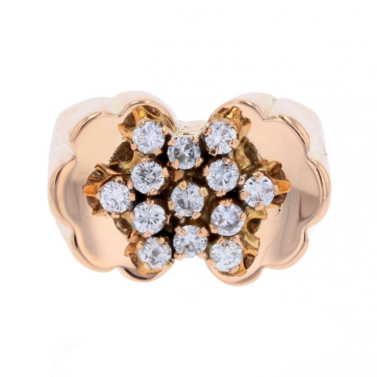 Bague Tank en or jaune et diamants - Castafiore