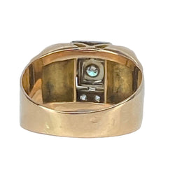 Bague Tank en or jaune et diamants - Castafiore