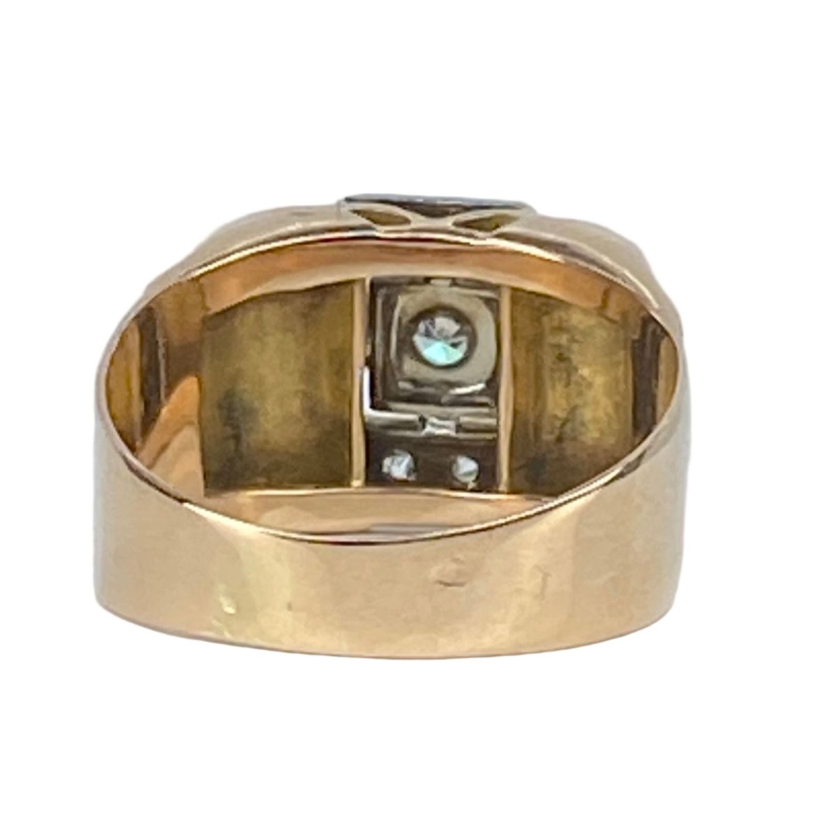 Bague Tank en or jaune et diamants - Castafiore