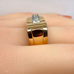 Bague Tank en or jaune et diamants - Castafiore