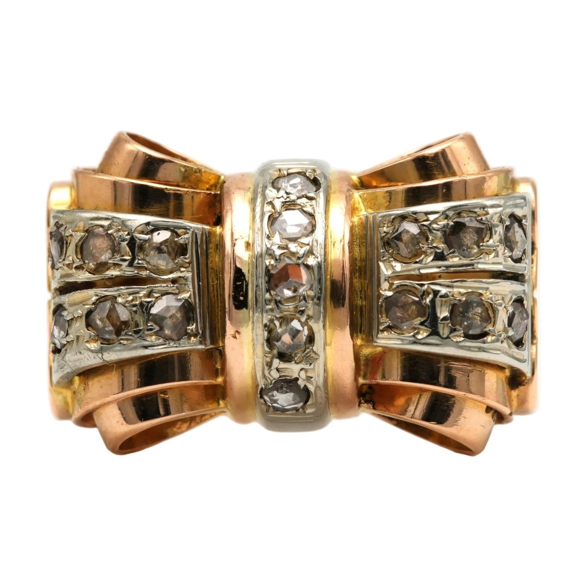 Bague Tank en or jaune et diamants - Castafiore