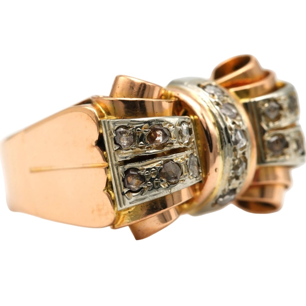 Bague Tank en or jaune et diamants - Castafiore