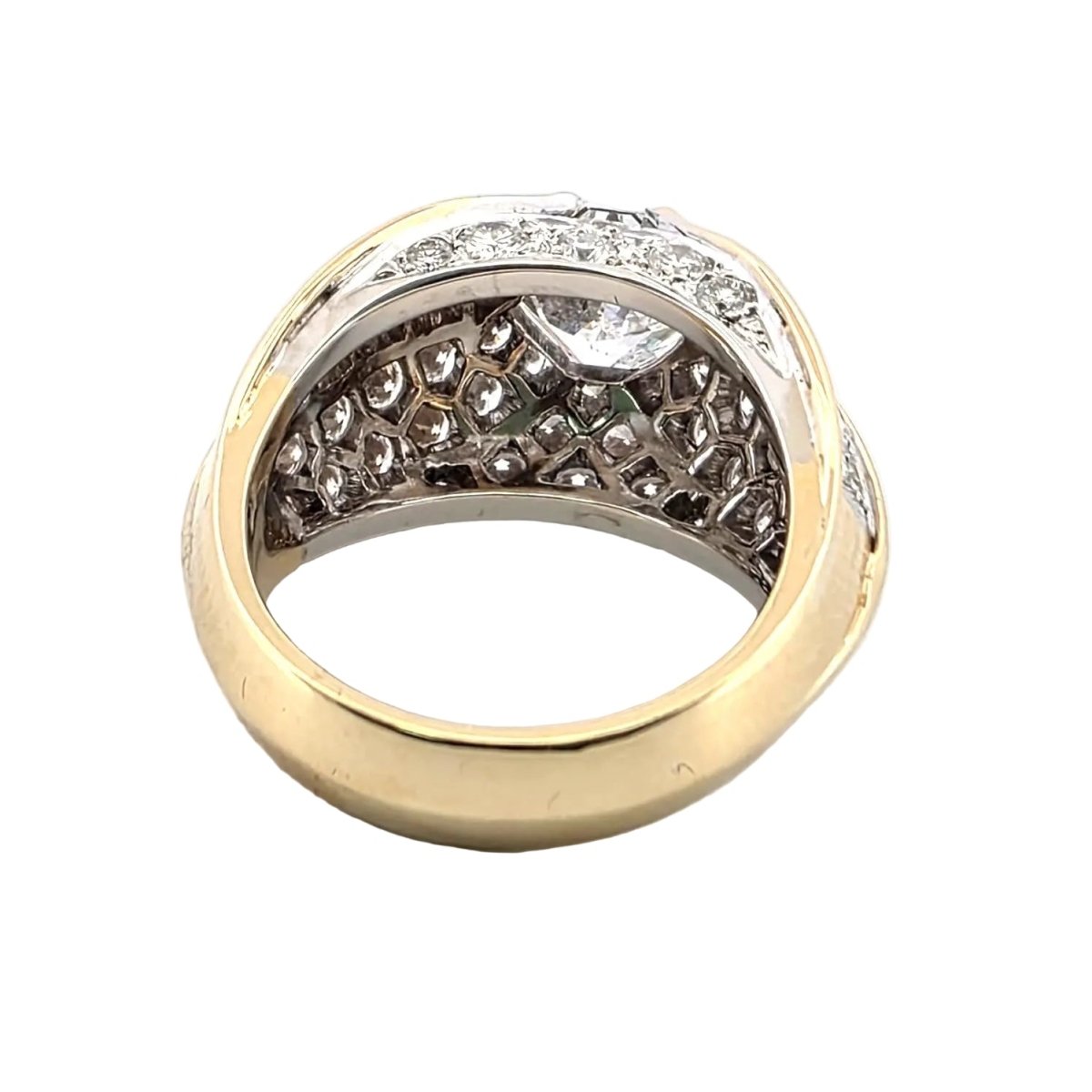 Bague Tank en or jaune et diamants - Castafiore