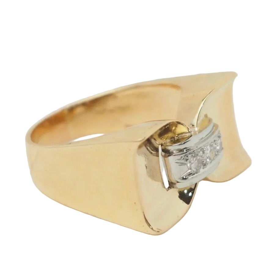 Bague Tank en or jaune et diamants - Castafiore