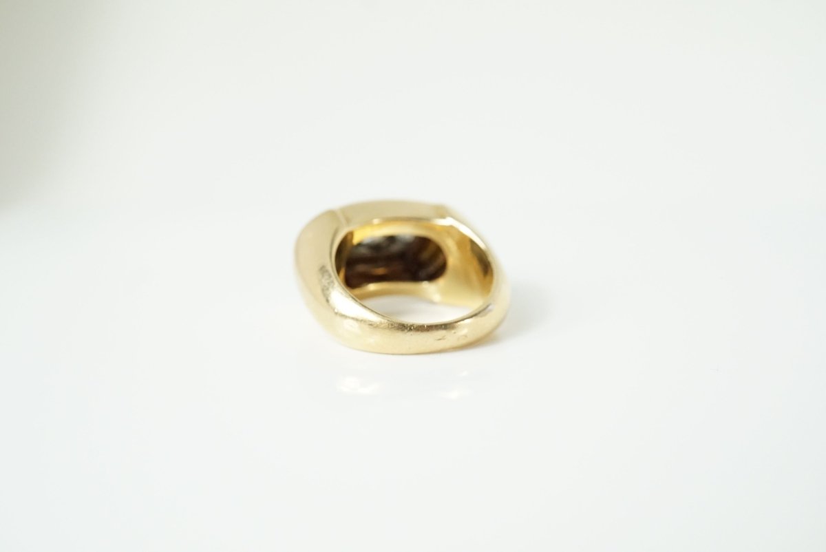 Bague Tank en or jaune et diamants - Castafiore