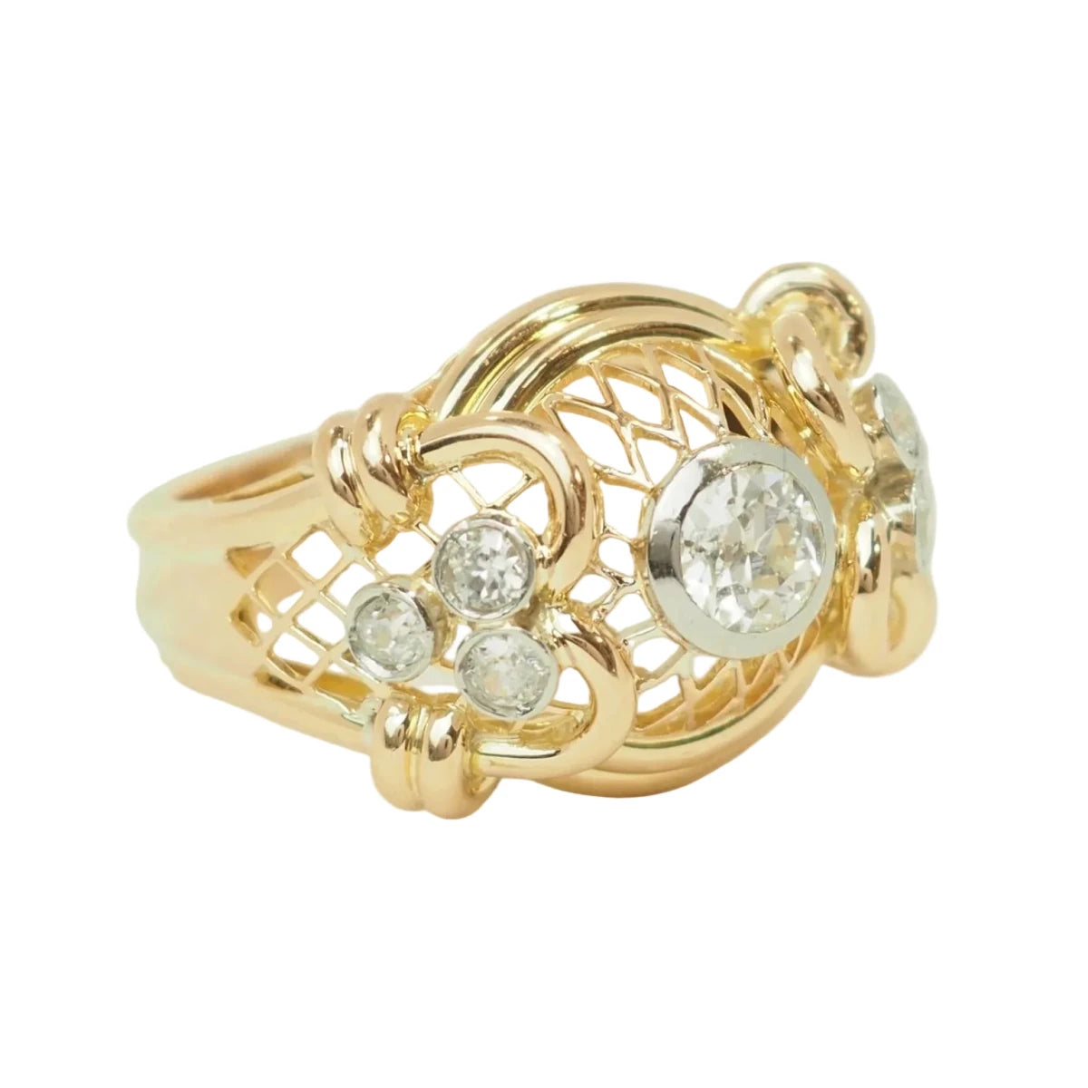 Bague Tank en or jaune et diamants - Castafiore