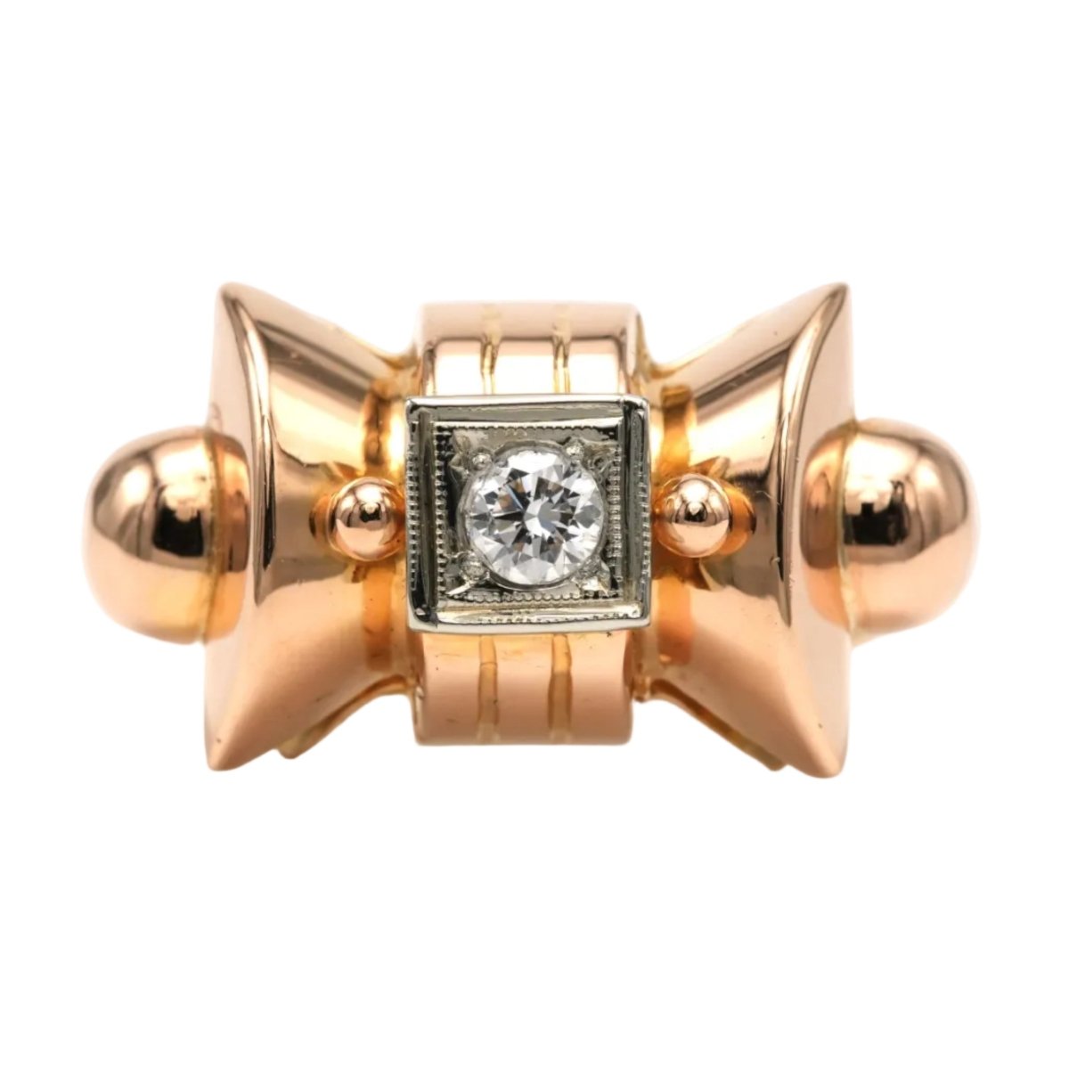 Bague Tank en or jaune et diamants - Castafiore