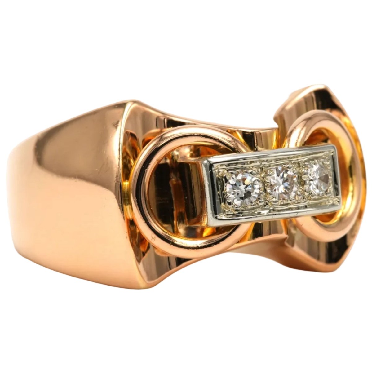 Bague Tank en or jaune et diamants - Castafiore