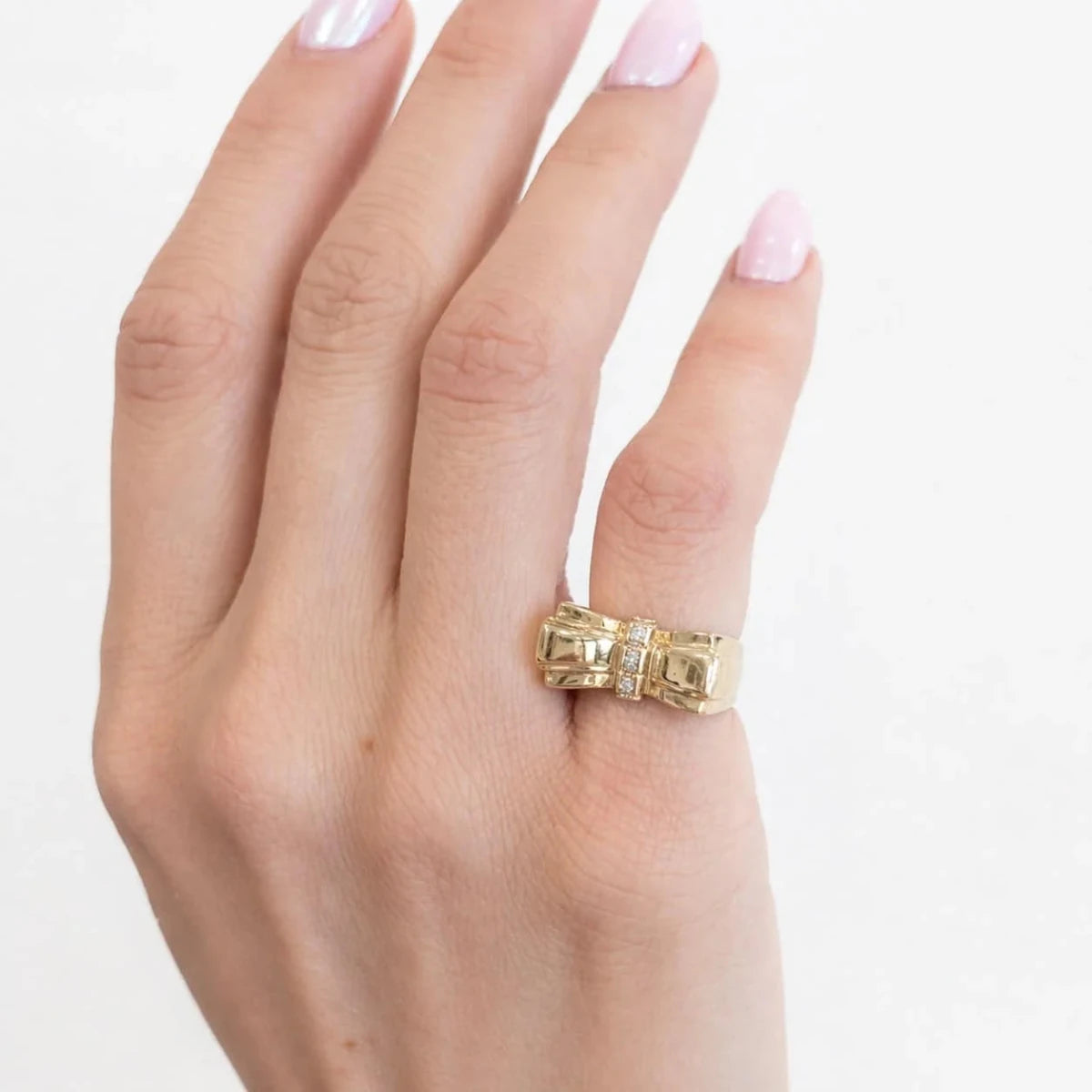 Bague Tank en or jaune et diamants - Castafiore