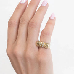 Bague Tank en or jaune et diamants - Castafiore