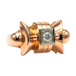 Bague Tank en or jaune et diamants - Castafiore