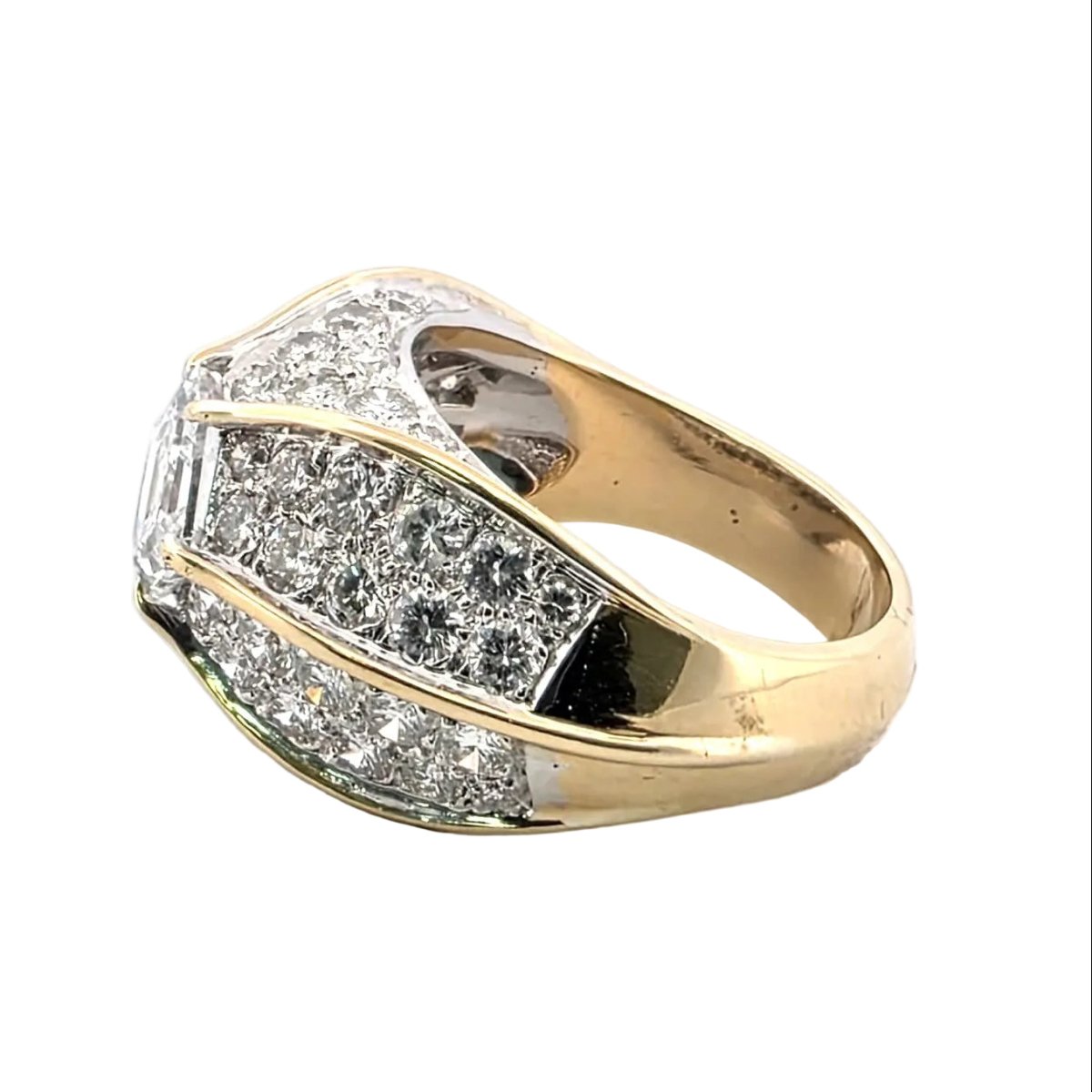 Bague Tank en or jaune et diamants - Castafiore