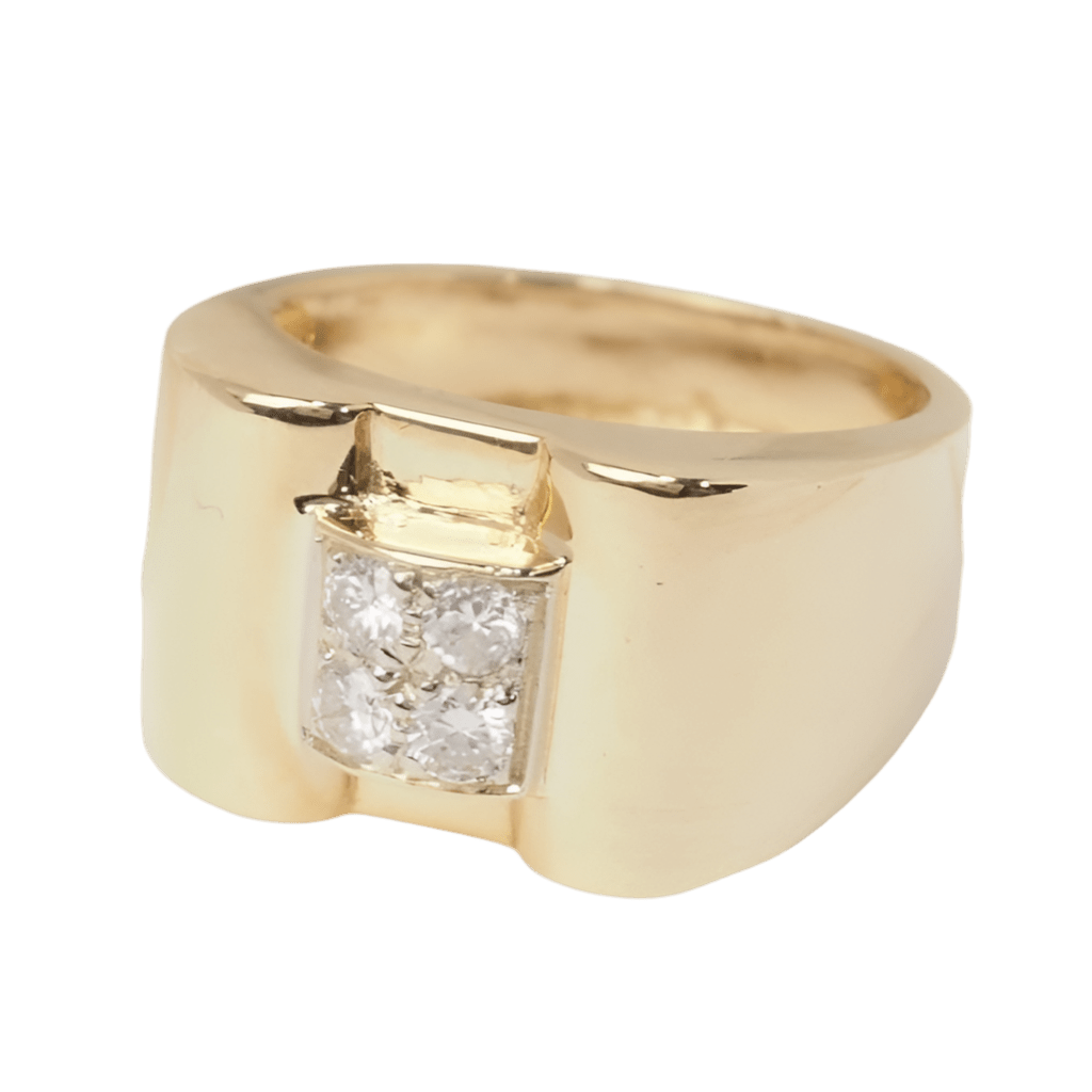 Bague Tank en or jaune et diamants - Castafiore