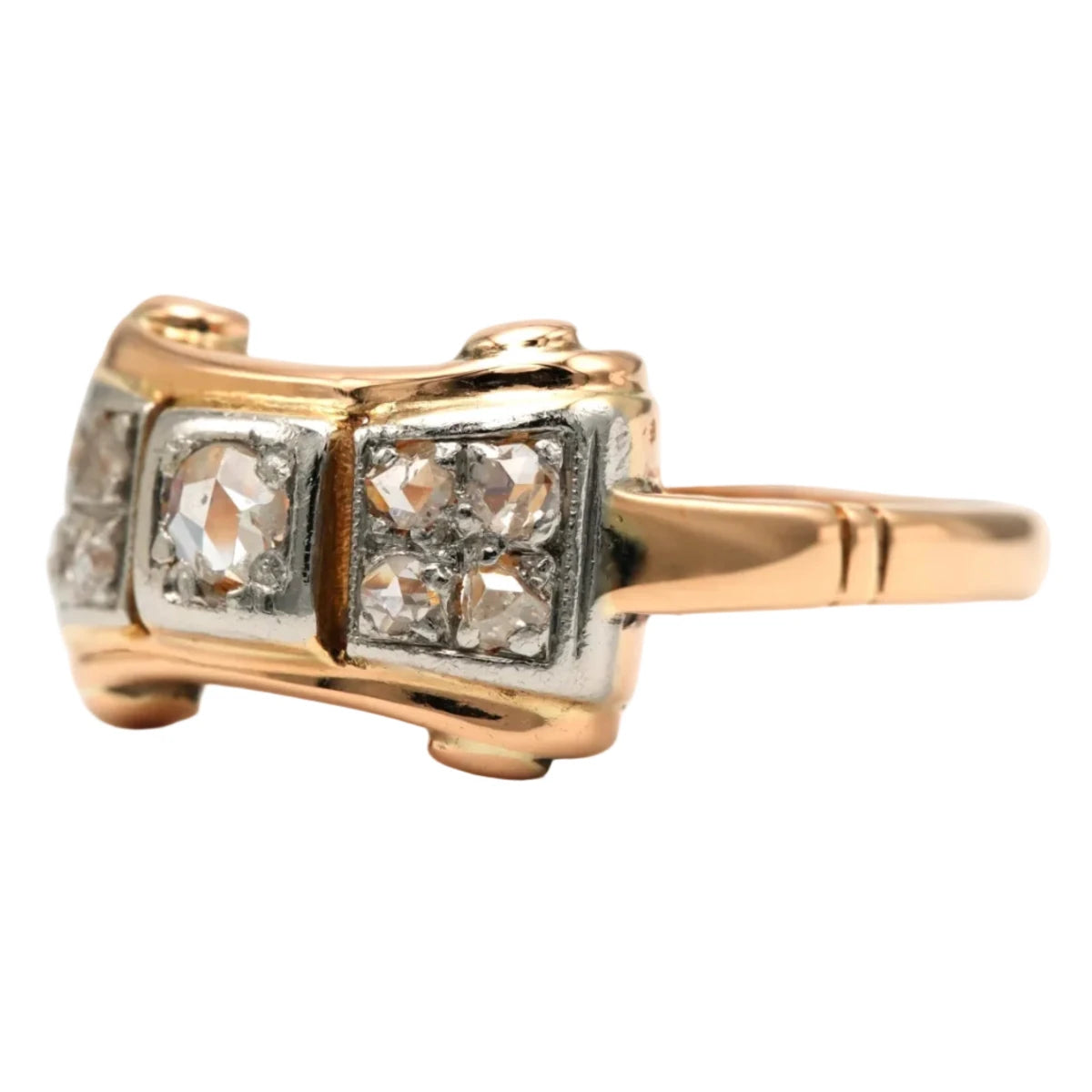 Bague Tank en or jaune et diamants - Castafiore
