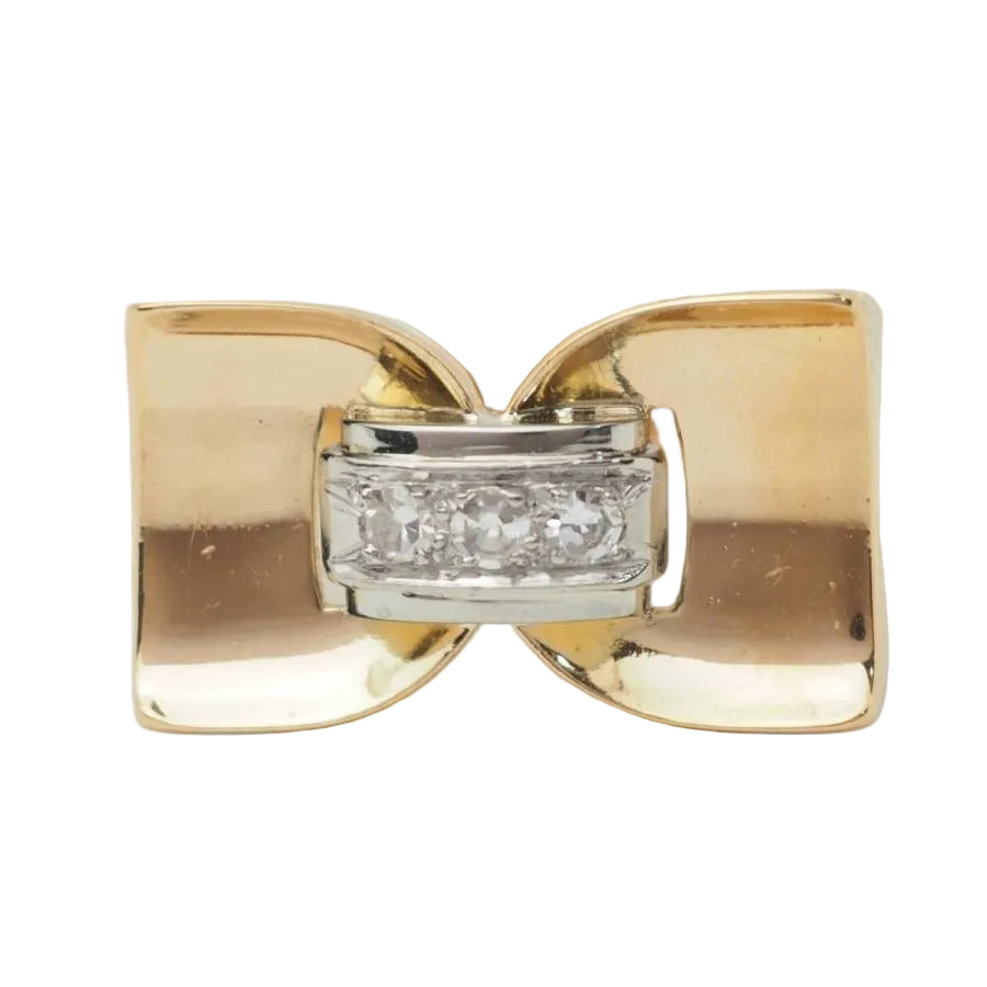 Bague Tank en or jaune et diamants - Castafiore