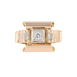 Bague Tank en or jaune et diamants - Castafiore
