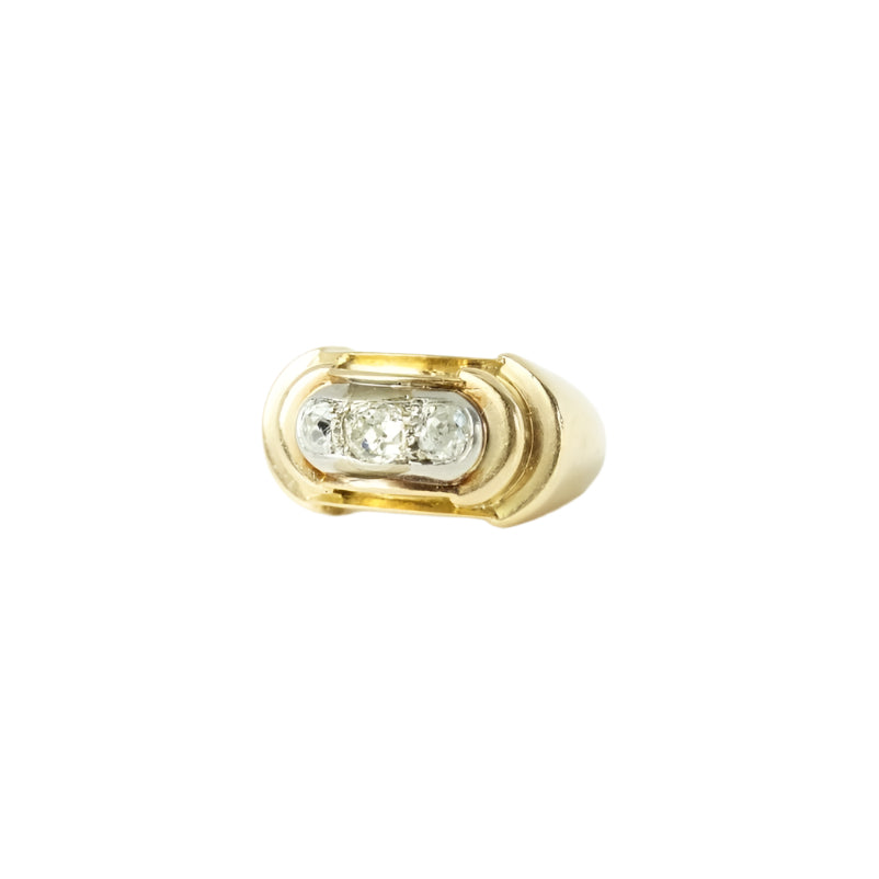 Bague Tank en or jaune et diamants - Castafiore