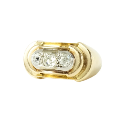 Bague Tank en or jaune et diamants - Castafiore