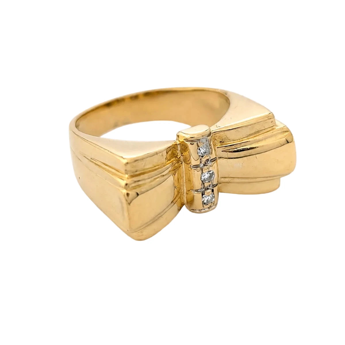 Bague Tank en or jaune et diamants - Castafiore